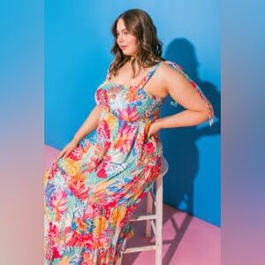 Tropical Floral Maxi Dress